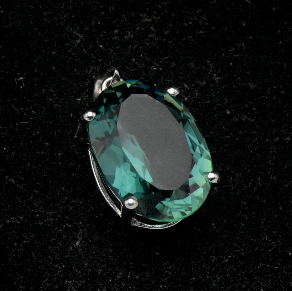 Vintage Prasiolite Sterling Silver Pendant