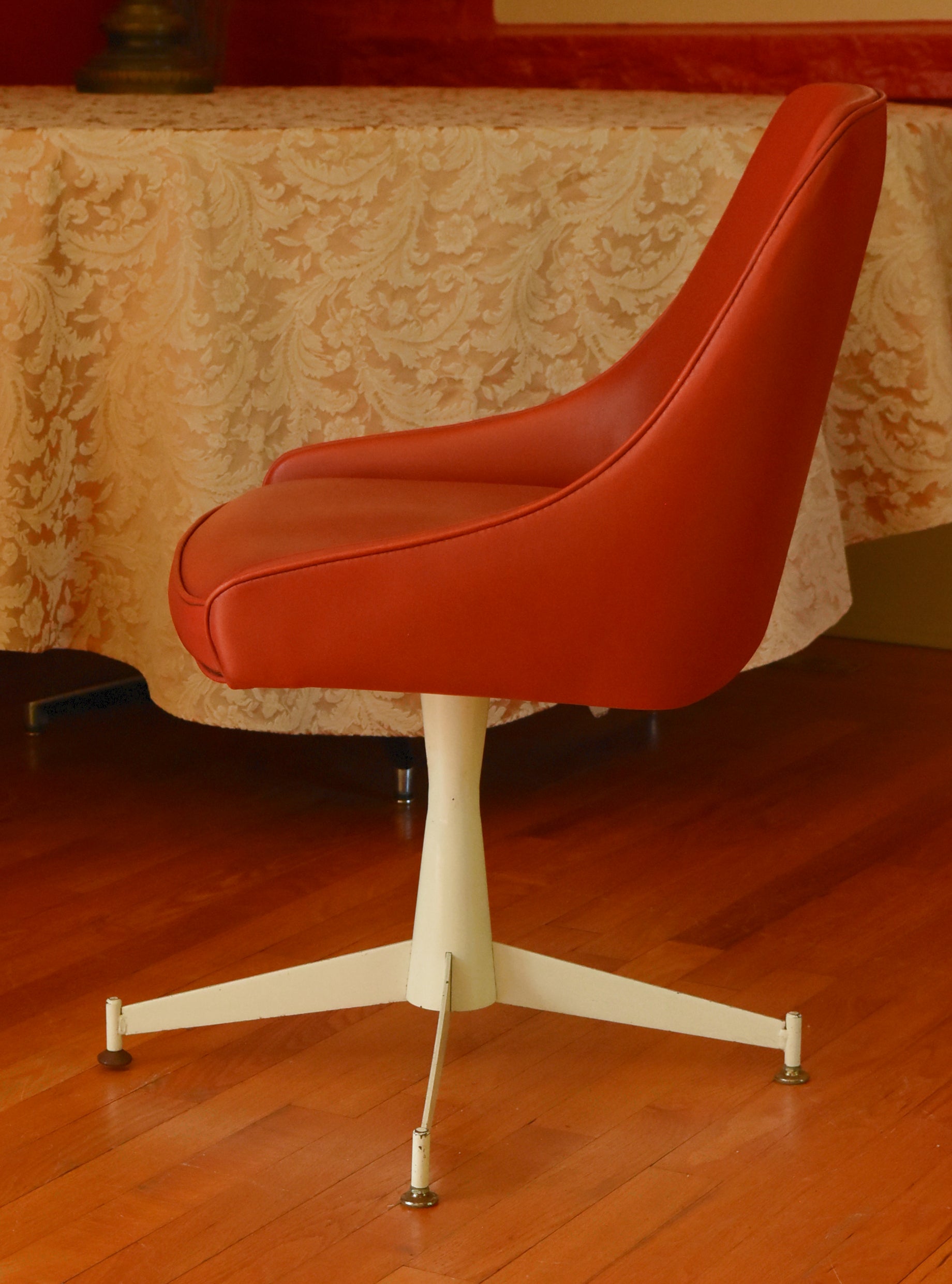 Progressive Furniture Co. - Vintage Pair of Red Vinyl Swivel Base Chair