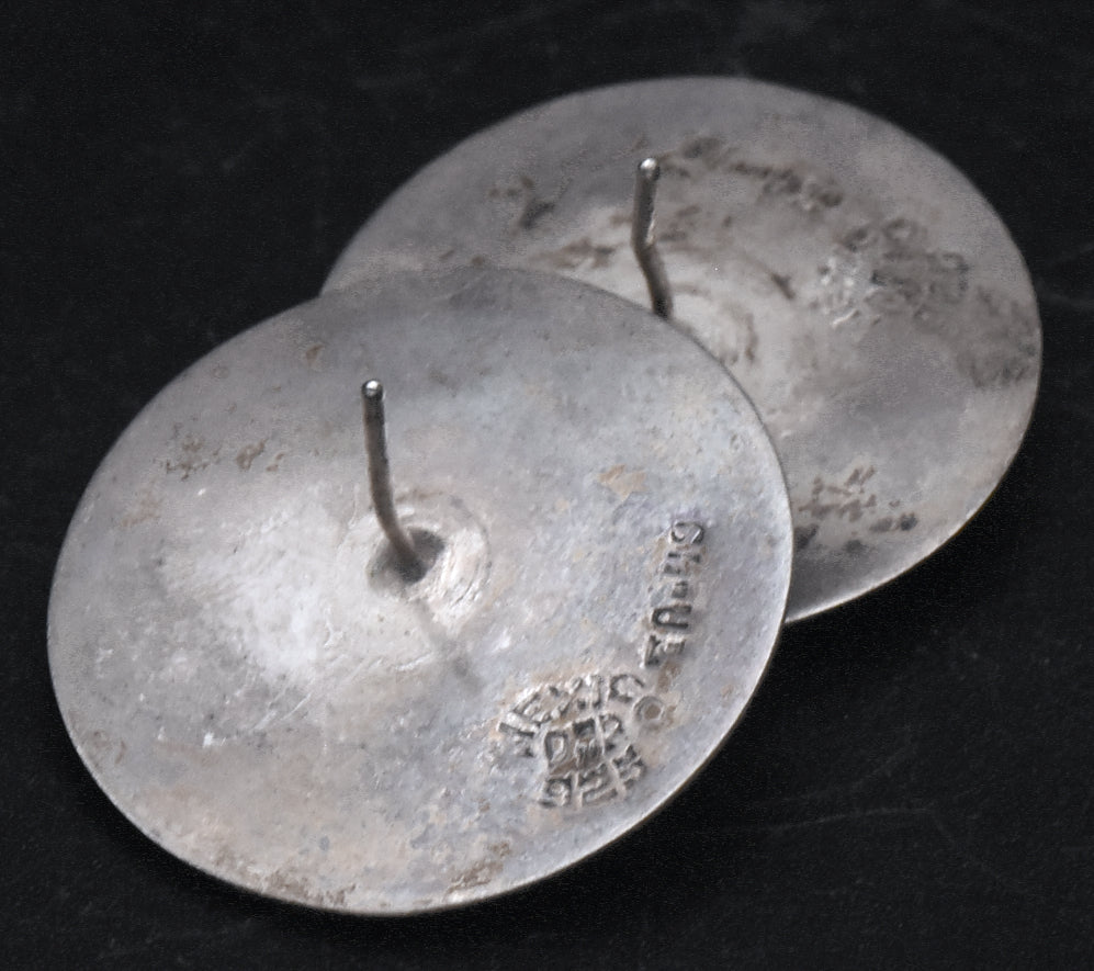 Vintage Handmade Sterling Silver Dome Earrings