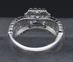 Sterling Silver Princess Cut Cubic Zirconia Halo Ring - Size 6.25