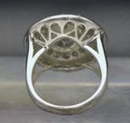 Vintage Prasiolite and Crystals Sterling Silver Ring - Size 6.5