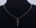 Vintage Handmade Pearl and Sterling Silver Pendant on Sterling Silver Chain Necklace - 16.5"