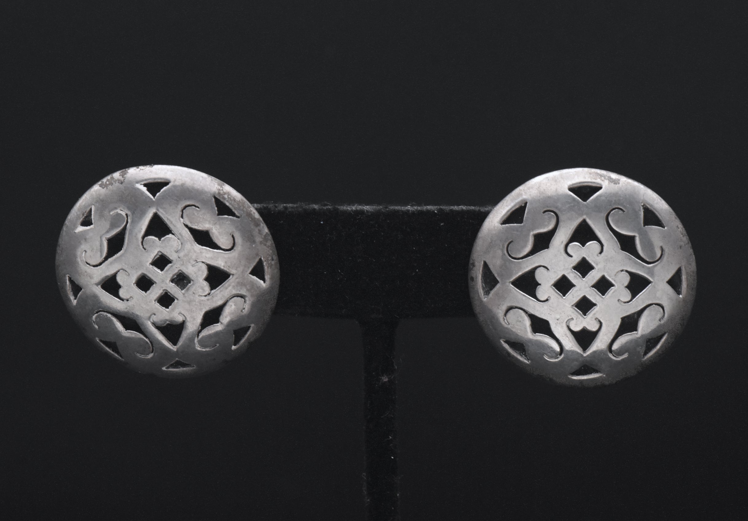 Vintage Handmade Sterling Silver Dome Earrings