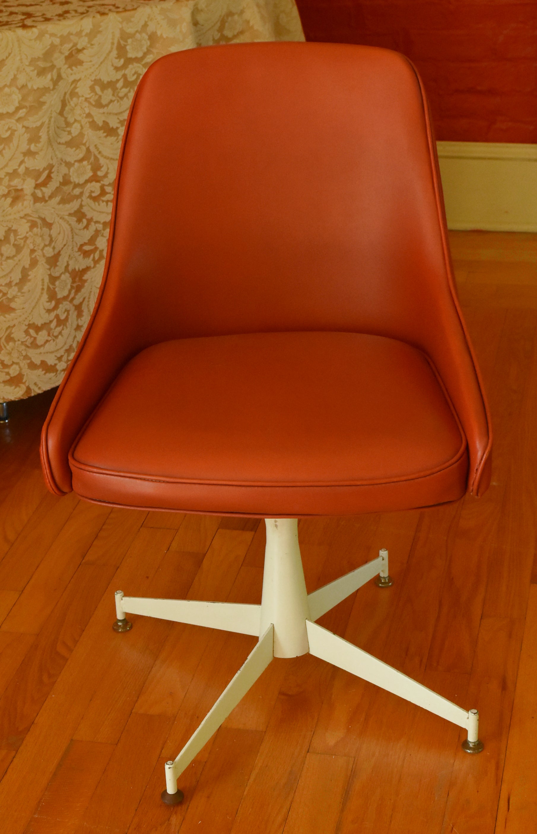 Progressive Furniture Co. - Vintage Pair of Red Vinyl Swivel Base Chair