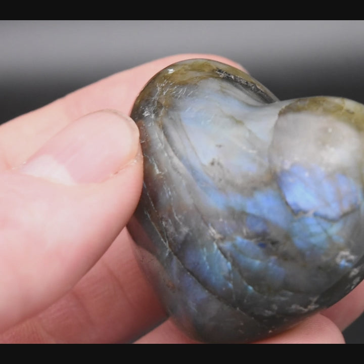 Carved Labradorite Heart