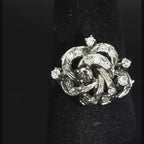 Vintage Palladium and Diamonds Ring - Size 6.5