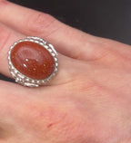 Uncas - Vintage Sterling Silver Goldstone Ring - Size 7.75