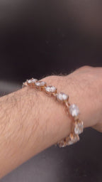 Vintage Cubic Zirconia Sterling Silver Tennis Bracelet - 7"