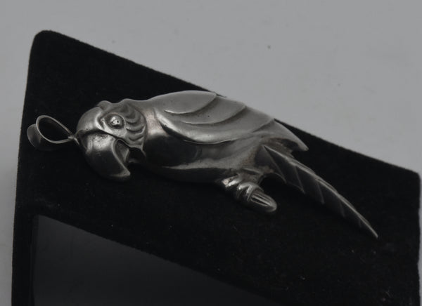 Vintage Sterling Silver Parrot Brooch/Pendant