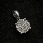 Vintage 10k White Gold Pave Set Diamonds Pendant