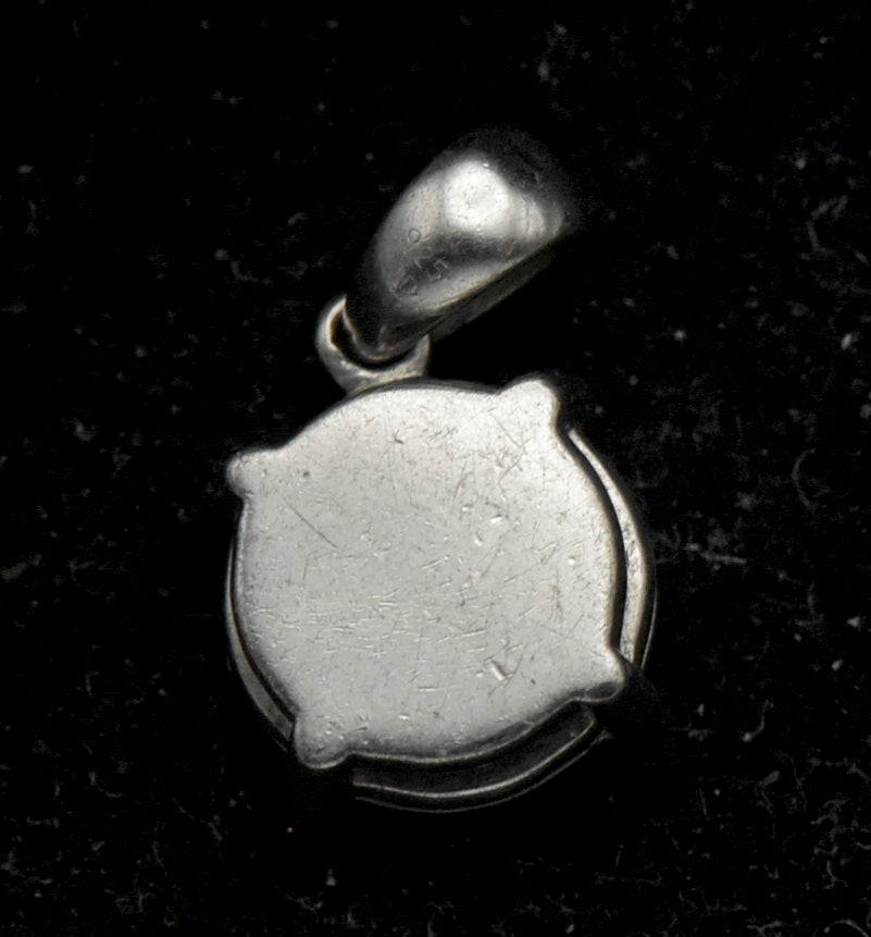 Vintage 10k White Gold Pave Set Diamonds Pendant