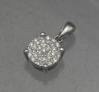 Vintage 10k White Gold Pave Set Diamonds Pendant