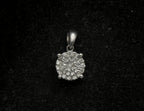 Vintage 10k White Gold Pave Set Diamonds Pendant