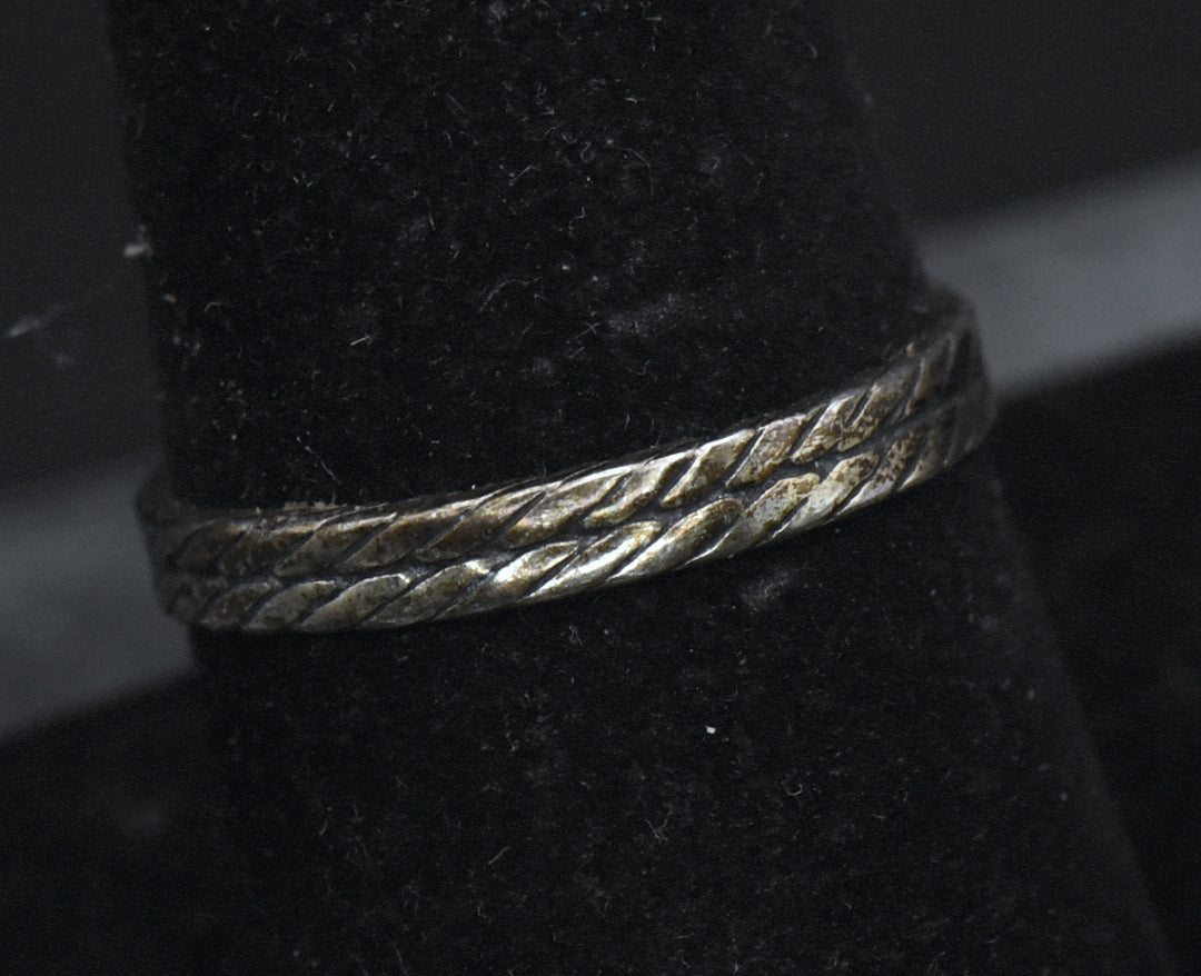 Vintage Handmade Sterling Silver Braided Band - Size 8