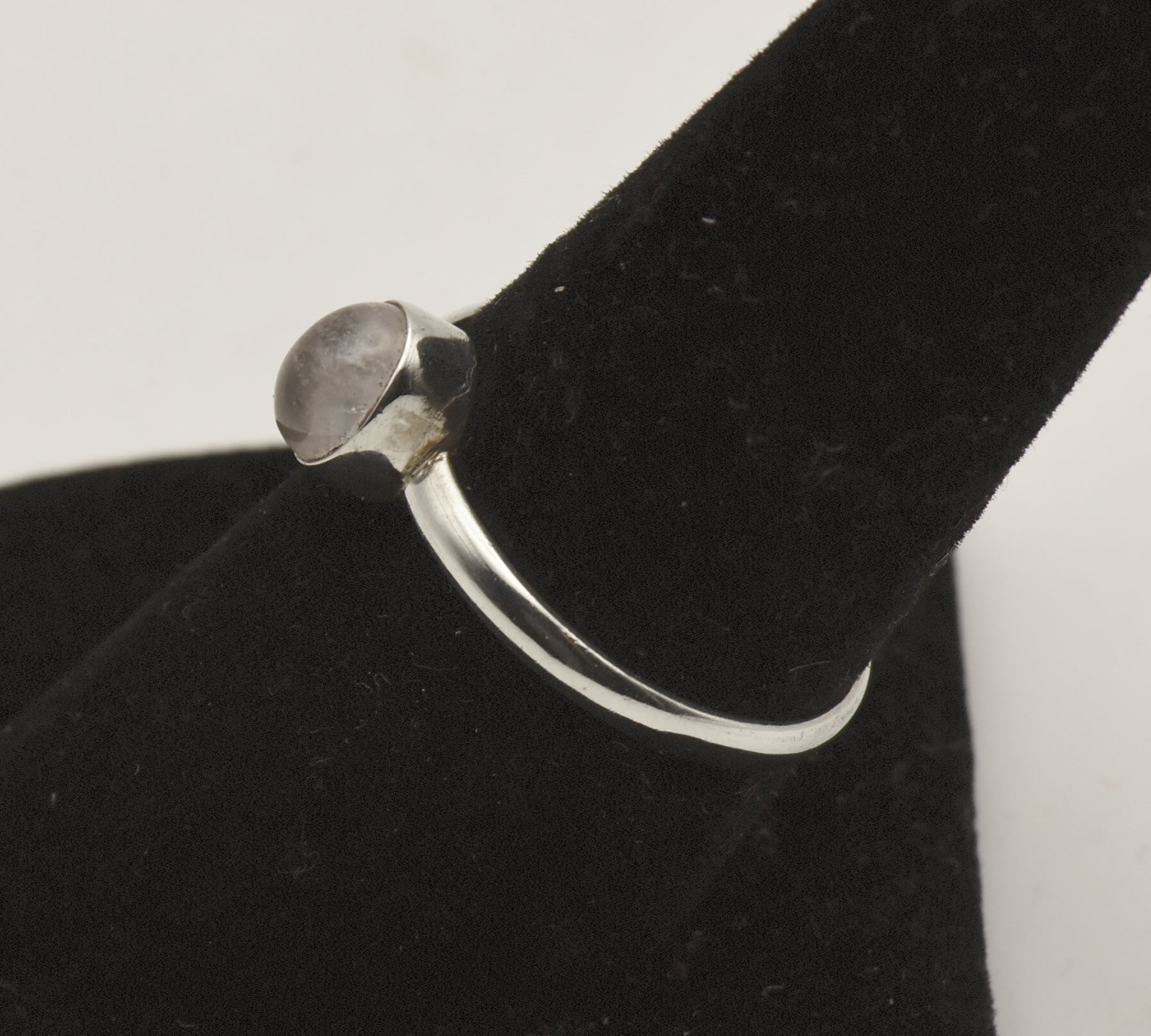 Vintage Rock Crystal Sterling Silver Ring - Size 8.25