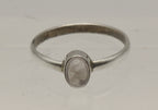 Vintage Rock Crystal Sterling Silver Ring - Size 8.25