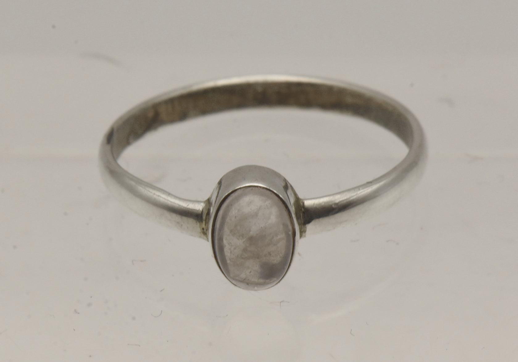 Vintage Rock Crystal Sterling Silver Ring - Size 8.25