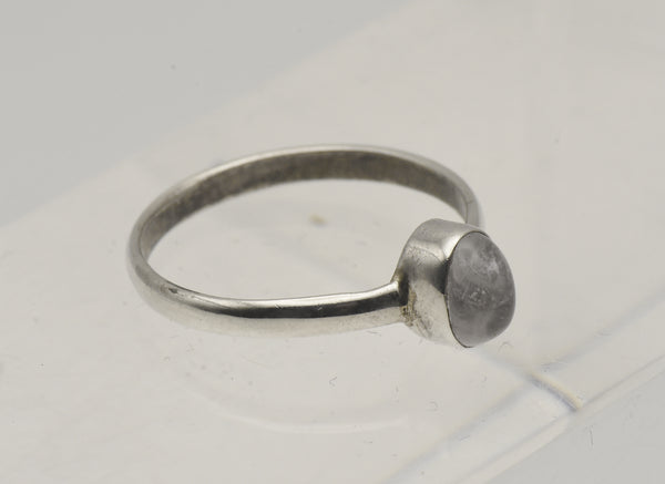 Vintage Rock Crystal Sterling Silver Ring - Size 8.25