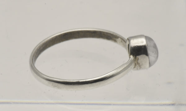 Vintage Rock Crystal Sterling Silver Ring - Size 8.25