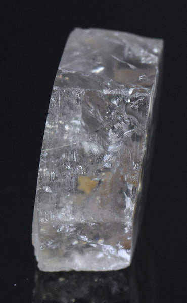 Golden Rutile and Hematite in Quartz Crystal Slice - Brazil