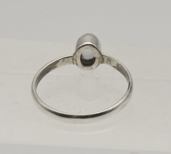 Vintage Rock Crystal Sterling Silver Ring - Size 8.25