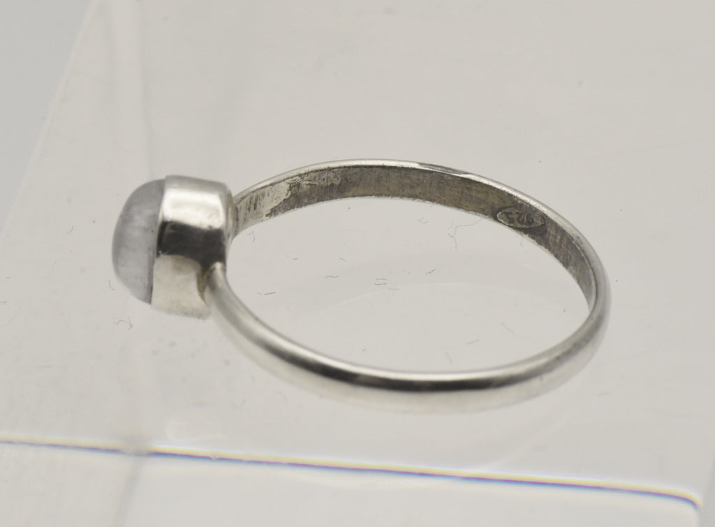 Vintage Rock Crystal Sterling Silver Ring - Size 8.25
