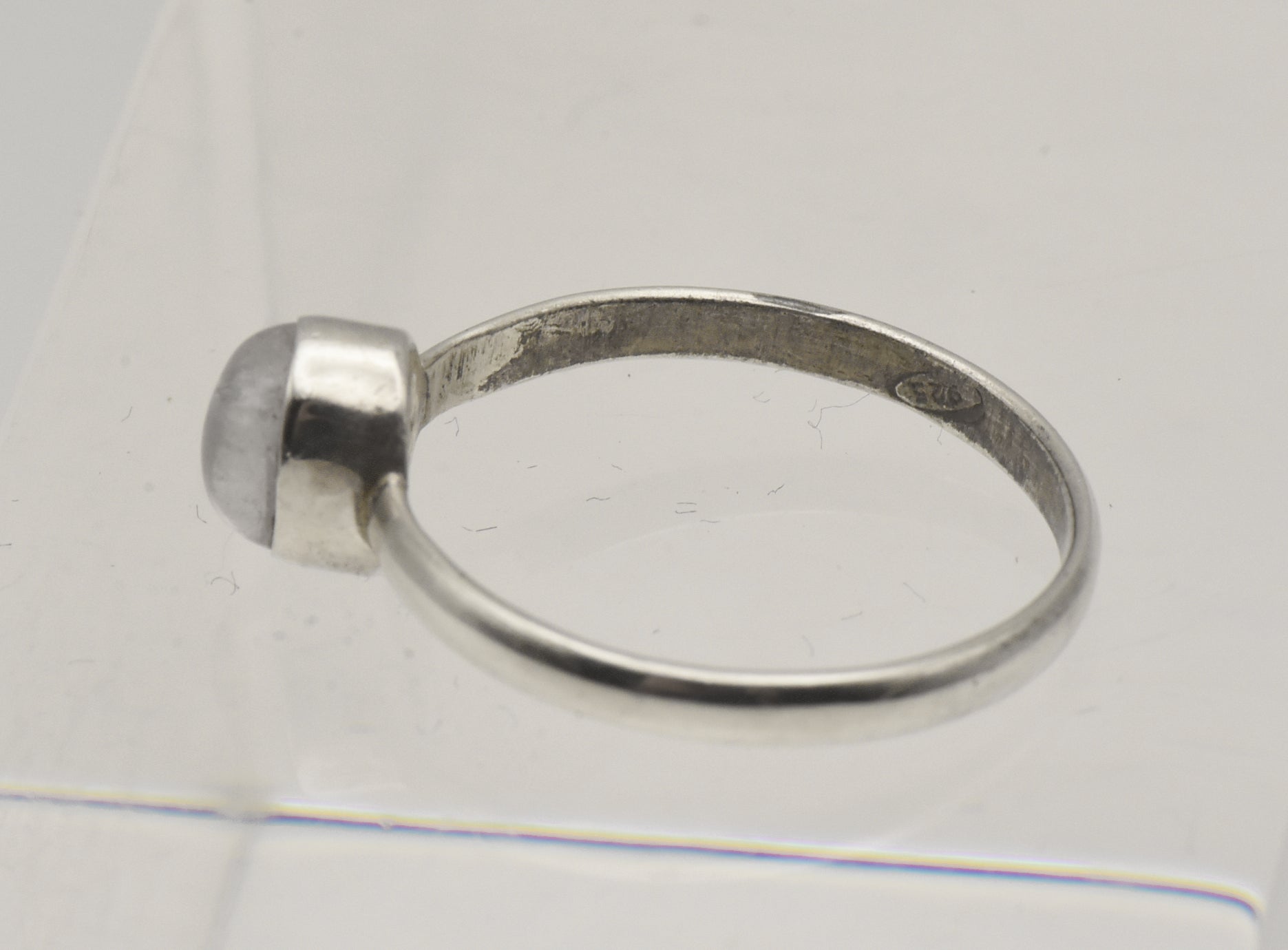 Vintage Rock Crystal Sterling Silver Ring - Size 8.25