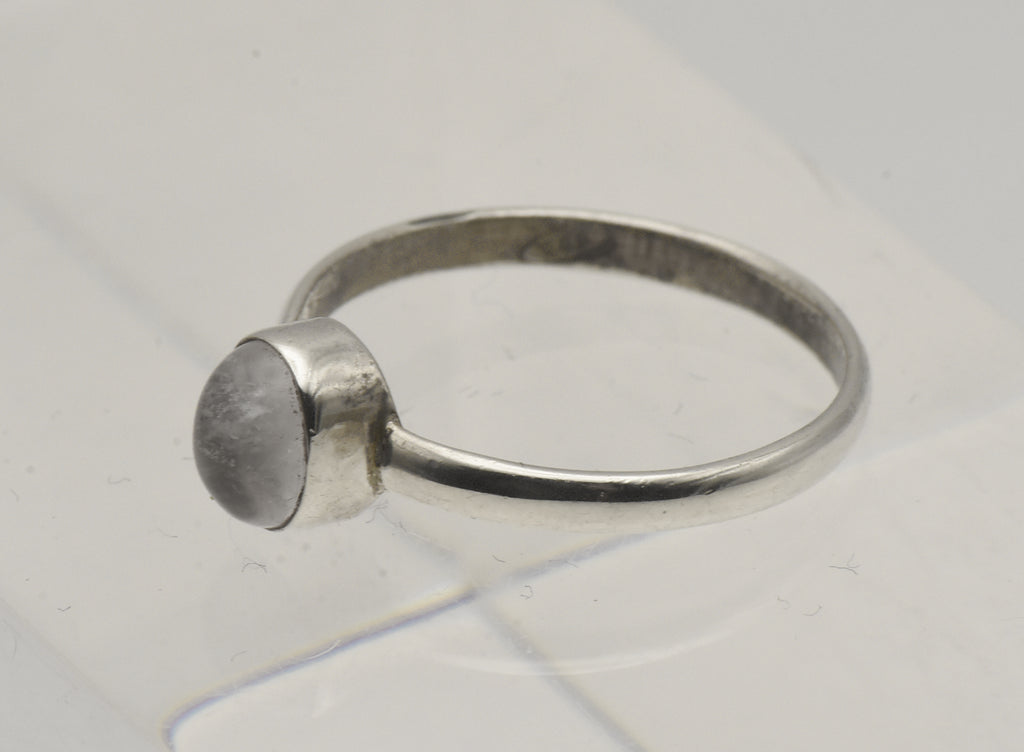 Vintage Rock Crystal Sterling Silver Ring - Size 8.25