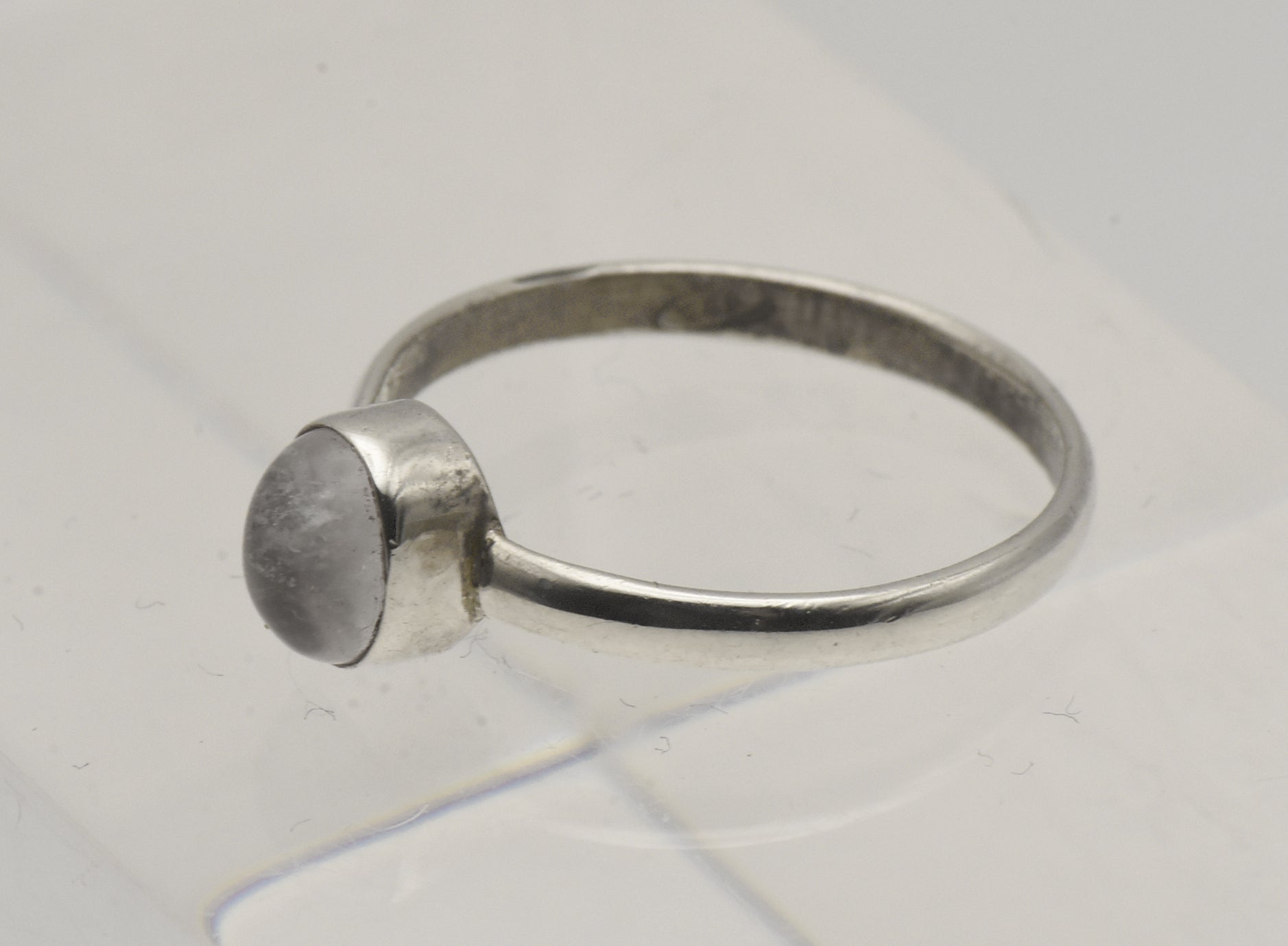 Vintage Rock Crystal Sterling Silver Ring - Size 8.25