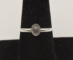 Vintage Rock Crystal Sterling Silver Ring - Size 8.25