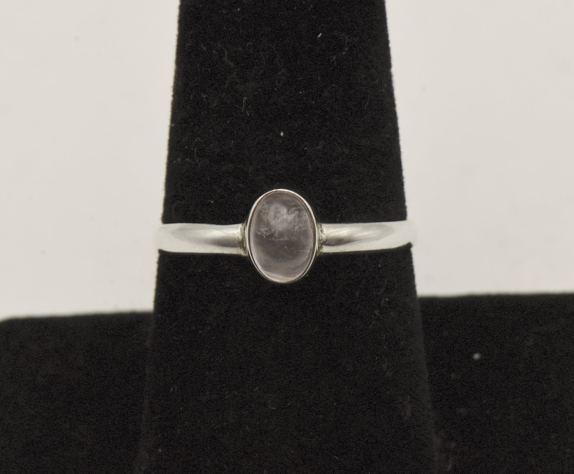 Vintage Rock Crystal Sterling Silver Ring - Size 8.25