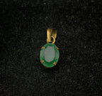 Vintage 18k Gold Green Stone Pendant