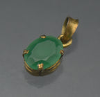 Vintage 18k Gold Green Stone Pendant