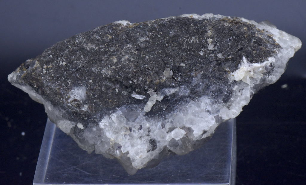 Purple Fluorite on Quartz Crystal Cluster Mineral Specimen - 310g