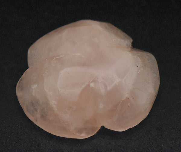 Carved Rose Quartz Rose Pendant