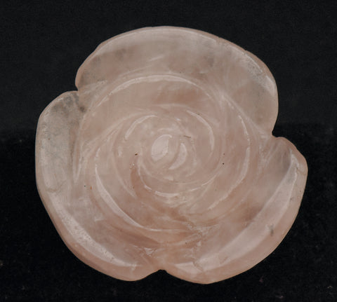 Carved Rose Quartz Rose Pendant