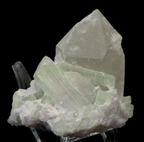 Quartz with Tourmaline Crystals Cluster Mineral Specimen - Afghanistan