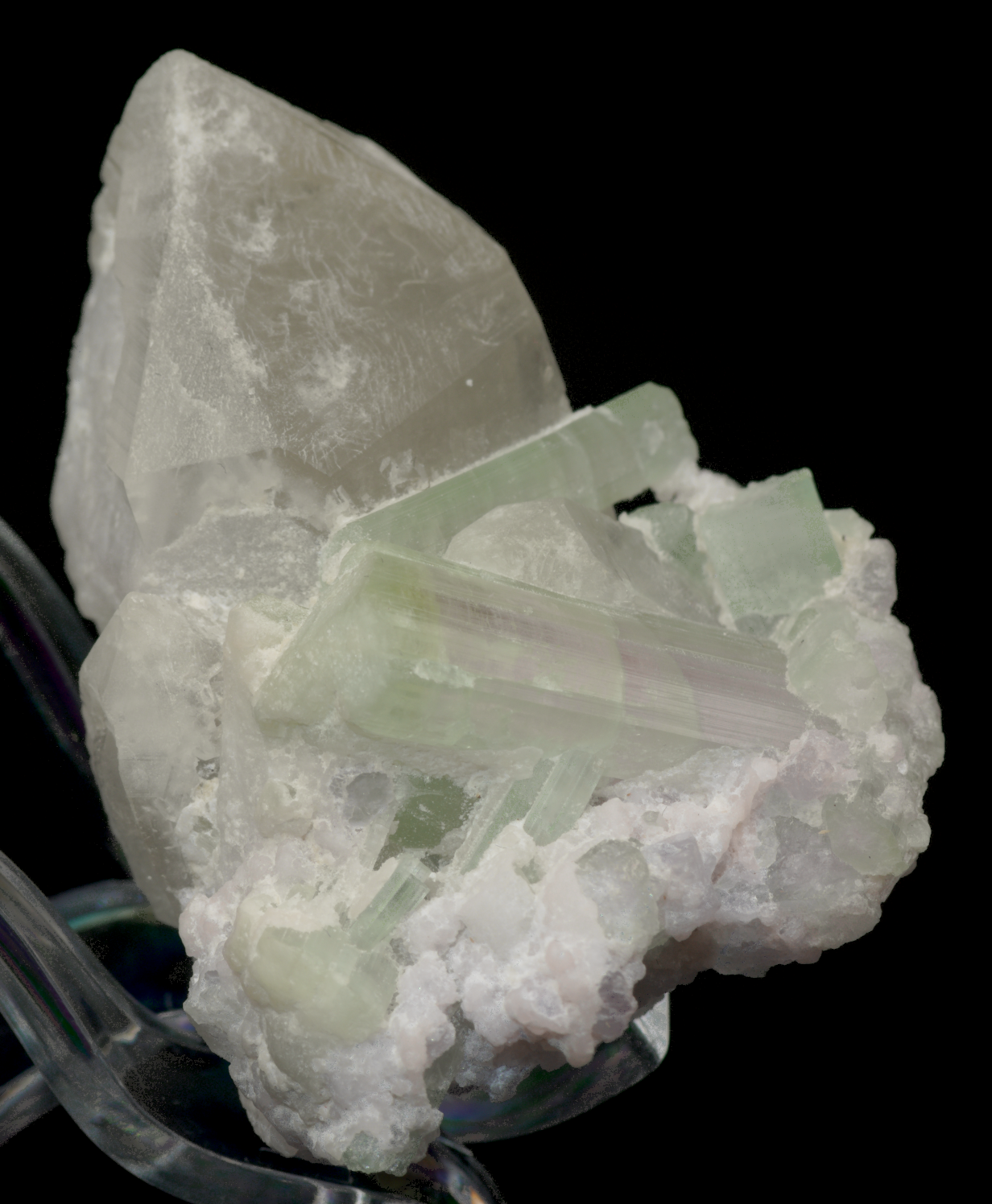 Quartz with Tourmaline Crystals Cluster Mineral Specimen - Afghanistan