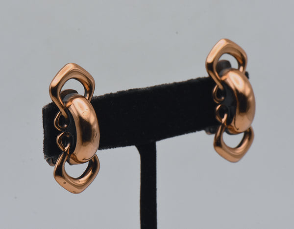 Renoir - Vintage Copper Clip-On Earrings