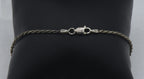 Vintage Italian Sterling Silver Rope Link Chain Anklet/Bracelet - 8.25"