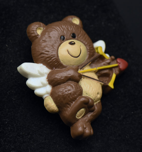 Russ - Vintage Cupid Teddy Bear Plastic Brooch