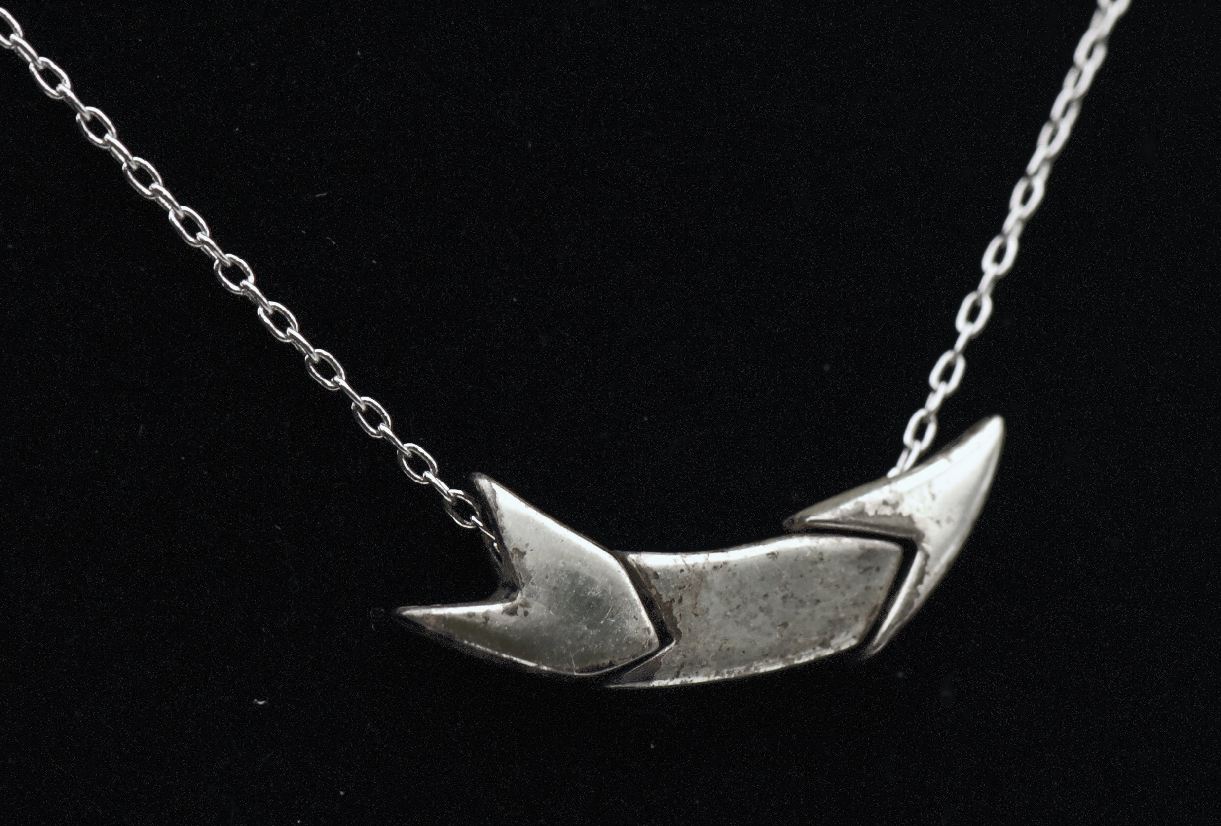 Vintage Silver Plated Three Piece Pendant Chain Necklace - 15"