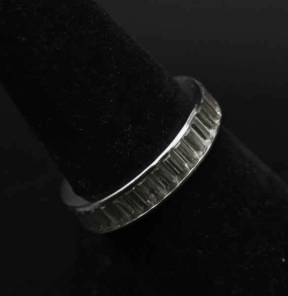 Vintage Channel Set Rhinestone Sterling Silver Ring