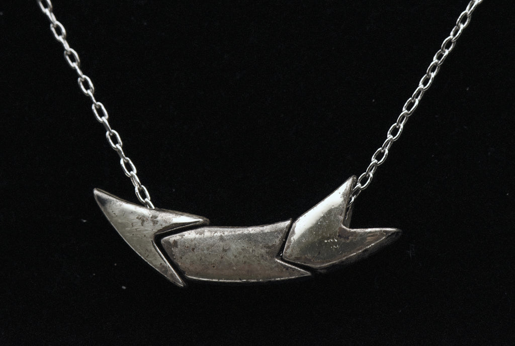 Vintage Silver Plated Three Piece Pendant Chain Necklace - 15"