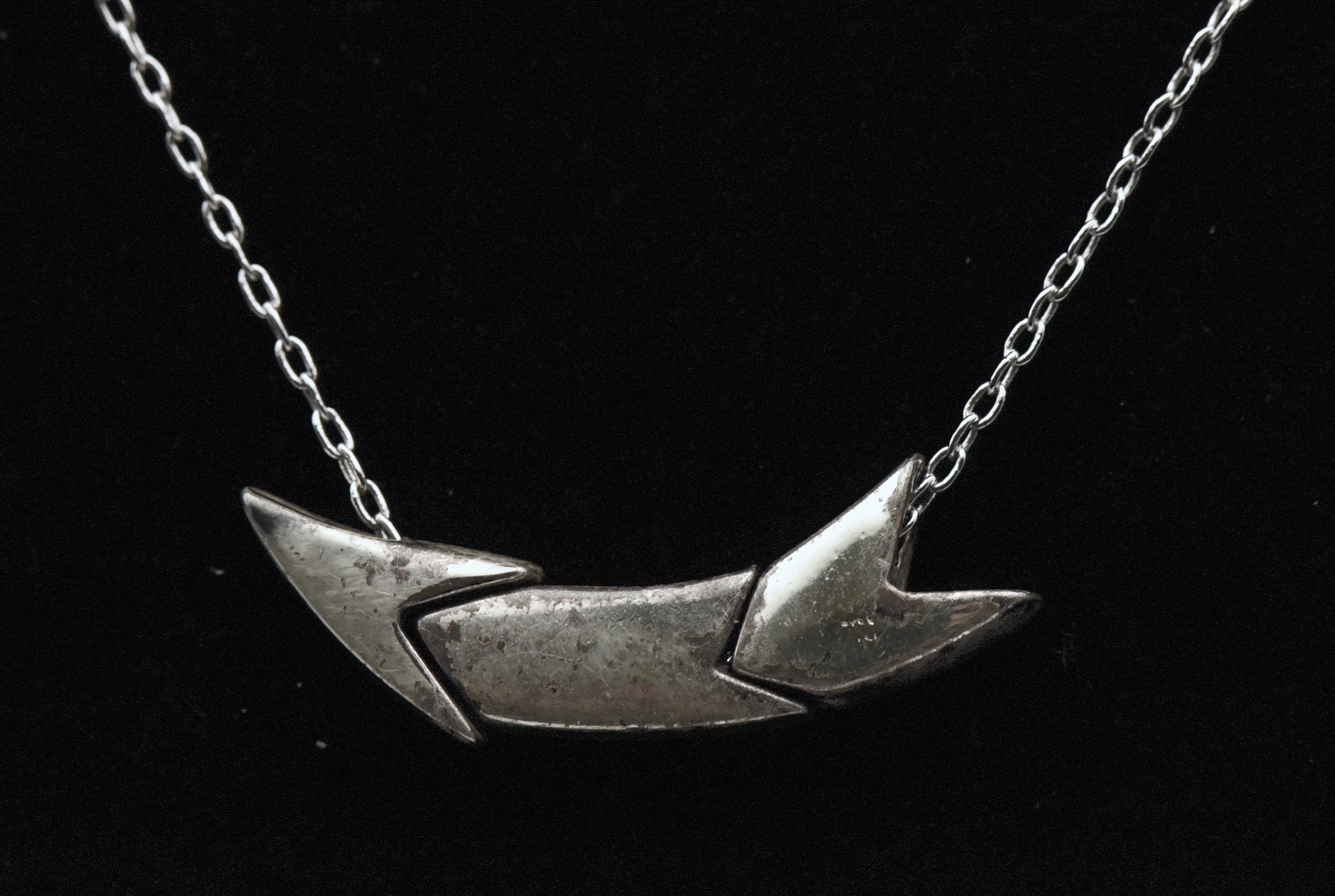 Vintage Silver Plated Three Piece Pendant Chain Necklace - 15"