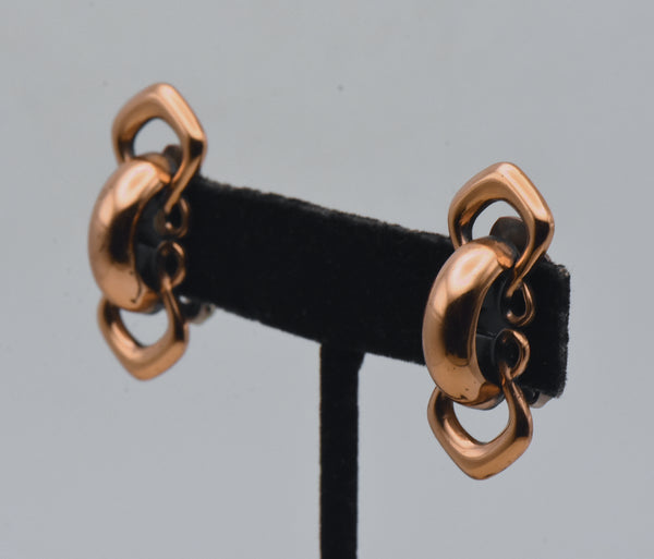 Renoir - Vintage Copper Clip-On Earrings