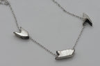 Vintage Silver Plated Three Piece Pendant Chain Necklace - 15"