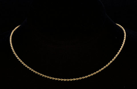 Vintage 14K BROKEN Rope Link Chain Necklace - 24"