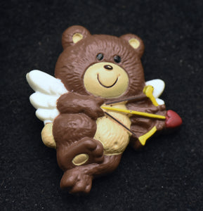 Russ - Vintage Cupid Teddy Bear Plastic Brooch