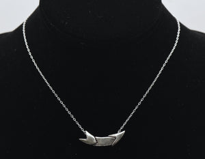 Vintage Silver Plated Three Piece Pendant Chain Necklace - 15"